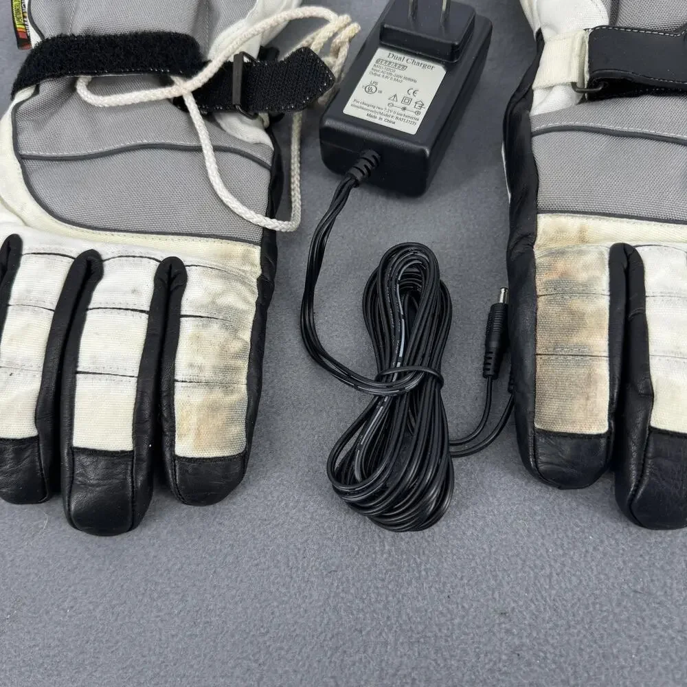 Gerbing's Core Heat S2‎ Battery Heated Gloves Womens M Gray White Motorcycle 7V